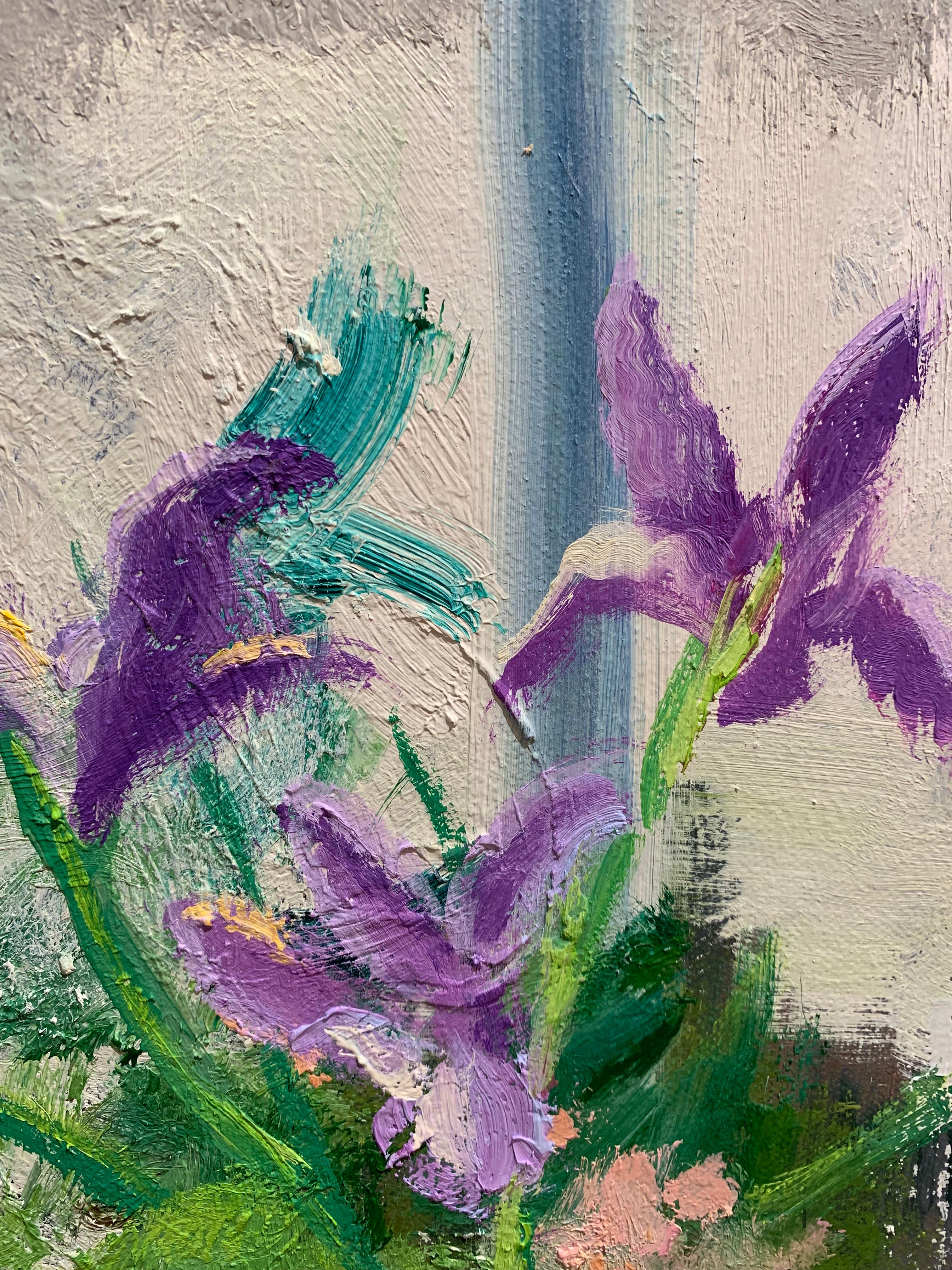 Spring Shore Still, impressionist floral still life painting - American Impressionist Painting by Melanie Parke