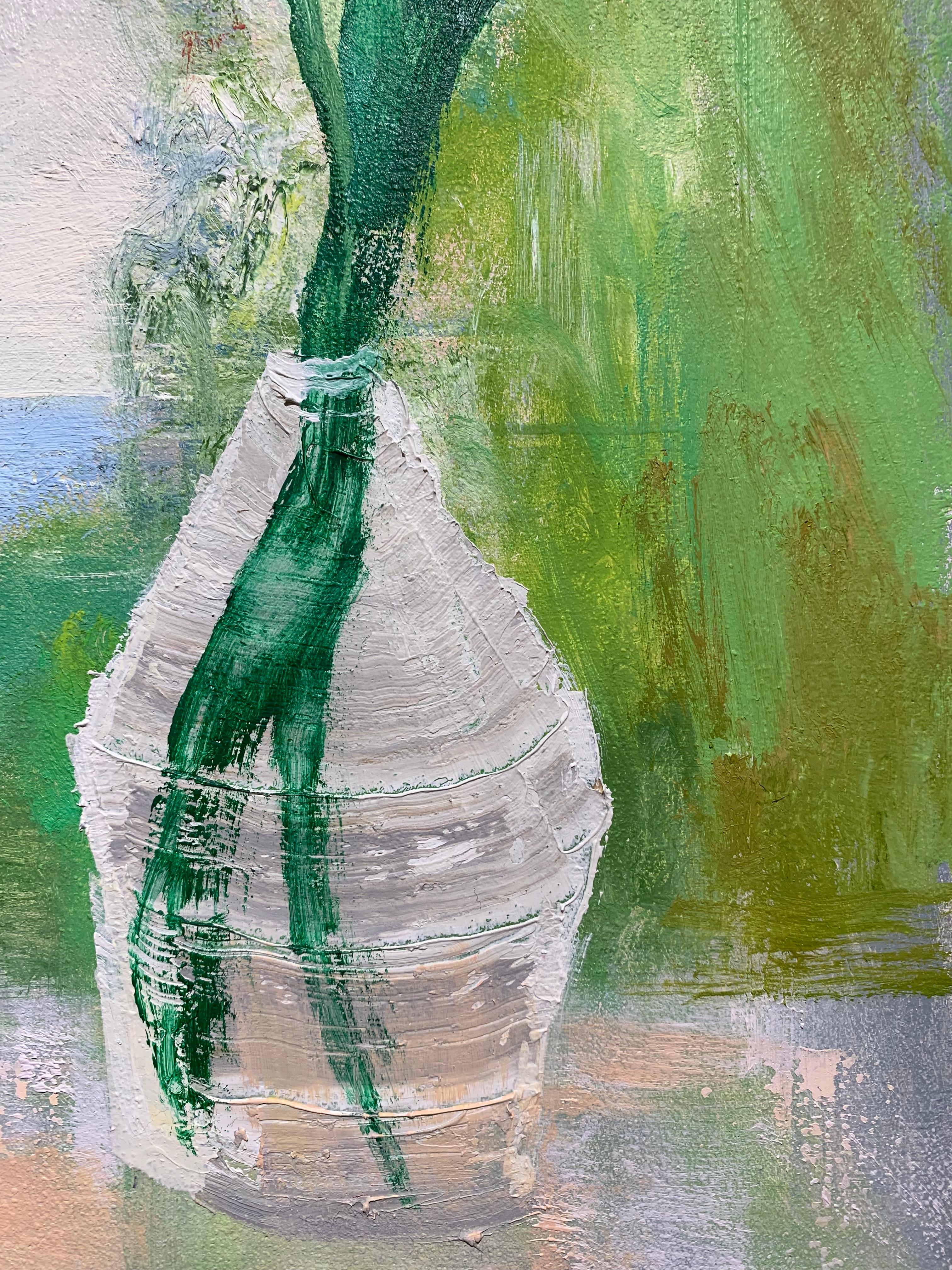 Melanie Parke, Sunday Tulip, impressionist oil on canvas floral still life, 2019 3