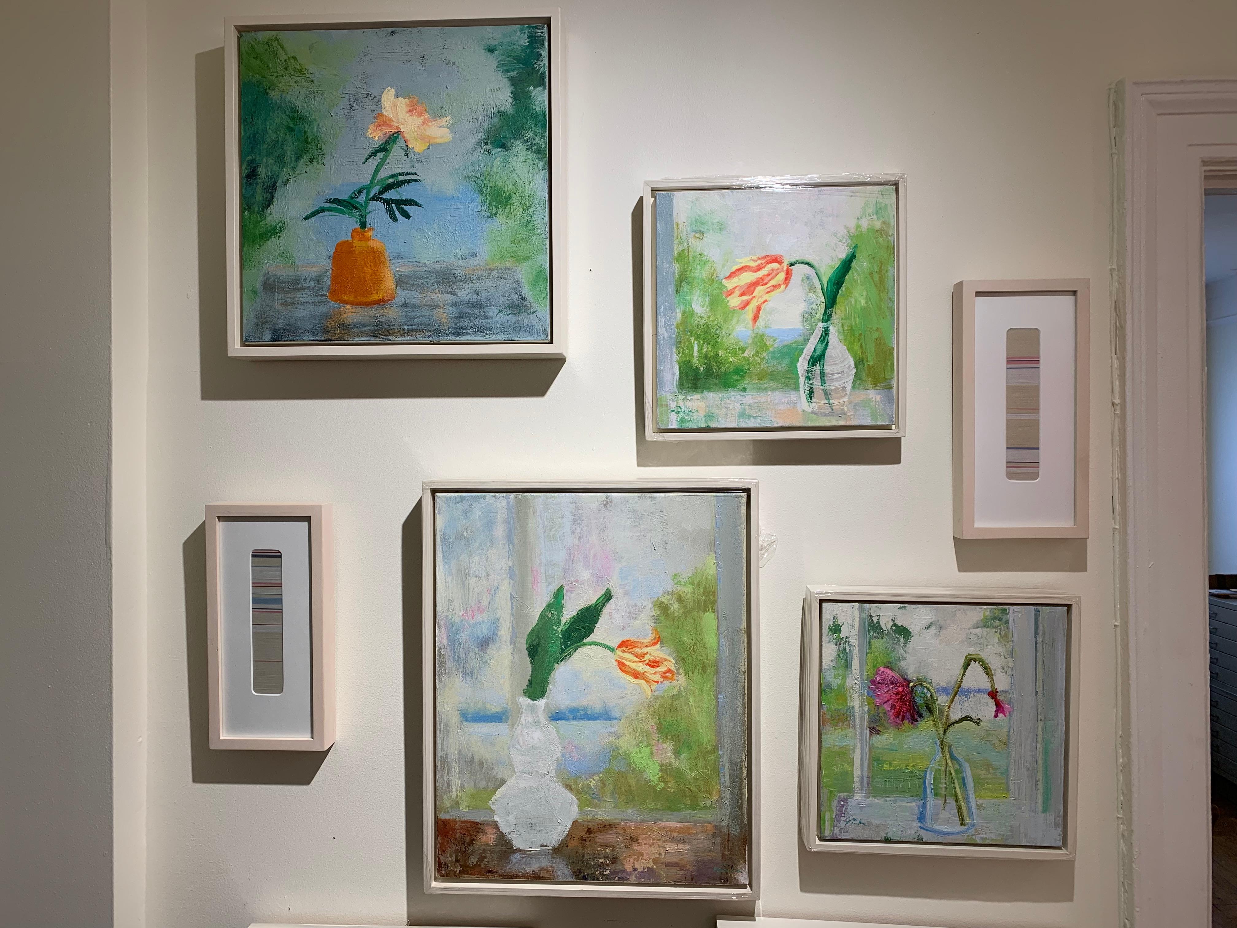 Melanie Parke, Sunday Tulip, impressionist oil on canvas floral still life, 2019 4