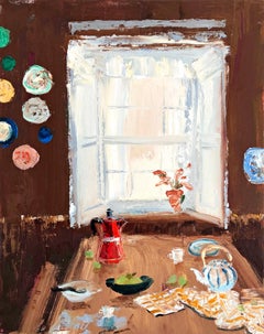 Milano, earth tones still life painting oil on canvas