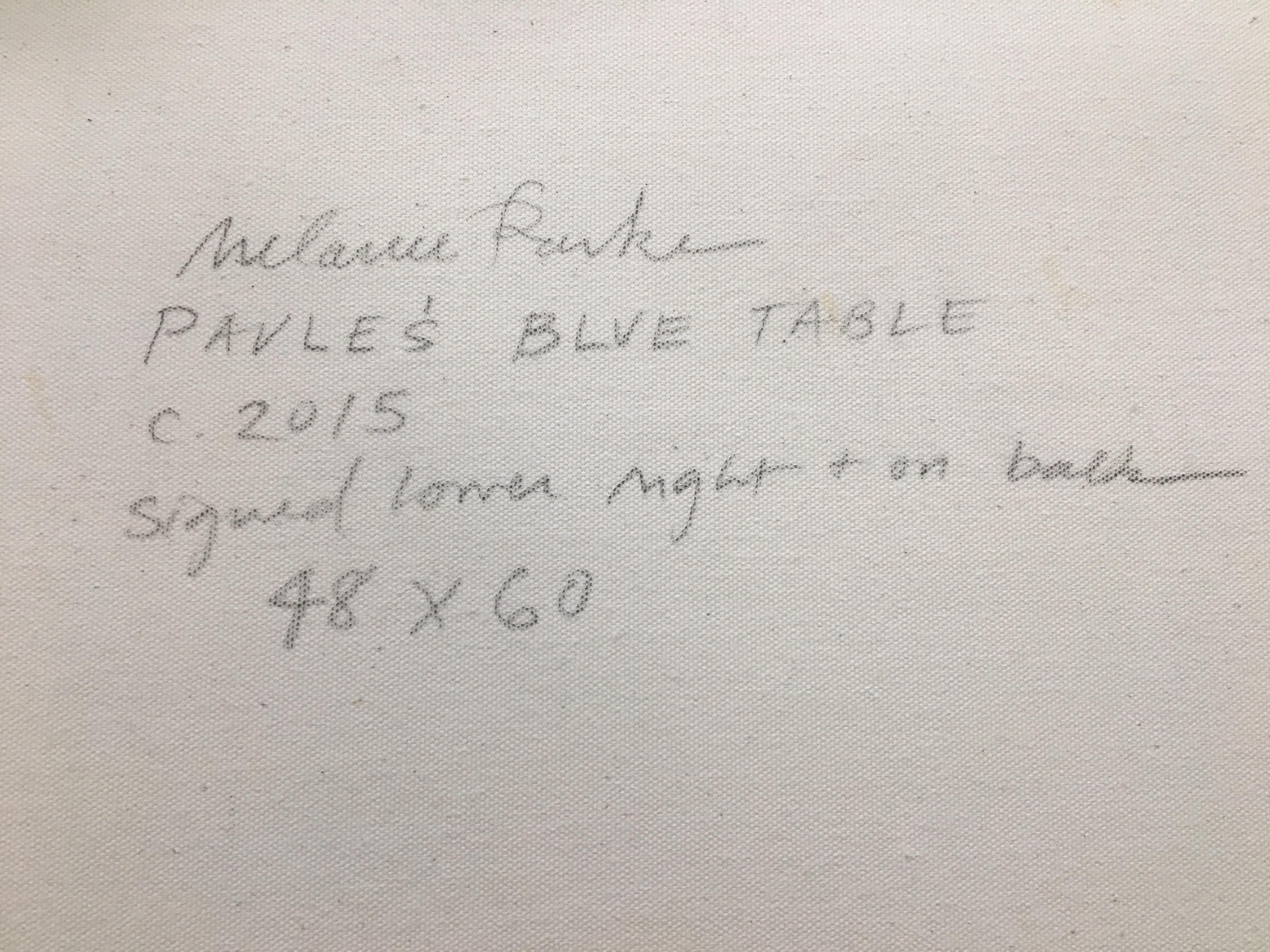 Paule's Table, Yellow Tulips, Orange Gladiolas, Fruit, Window, Blue Dining Room For Sale 3