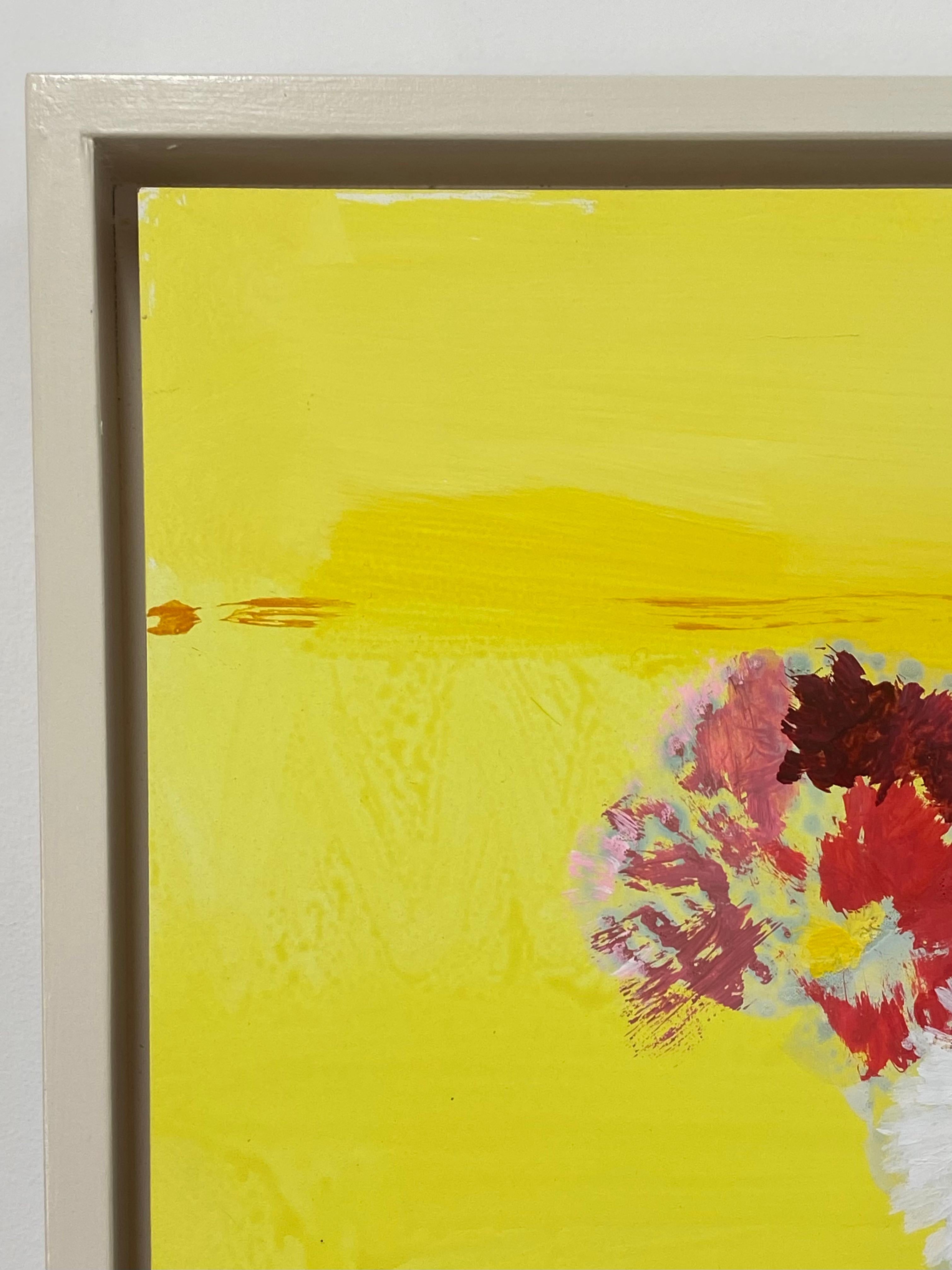 Sunrise Bouquet - Yellow Blue Botanical Still Life Painting Chrysanthemums, 2018 For Sale 1