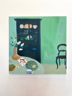 The Margarete, Still Life, Interior, Green Dining Room, Daisies, Fruit