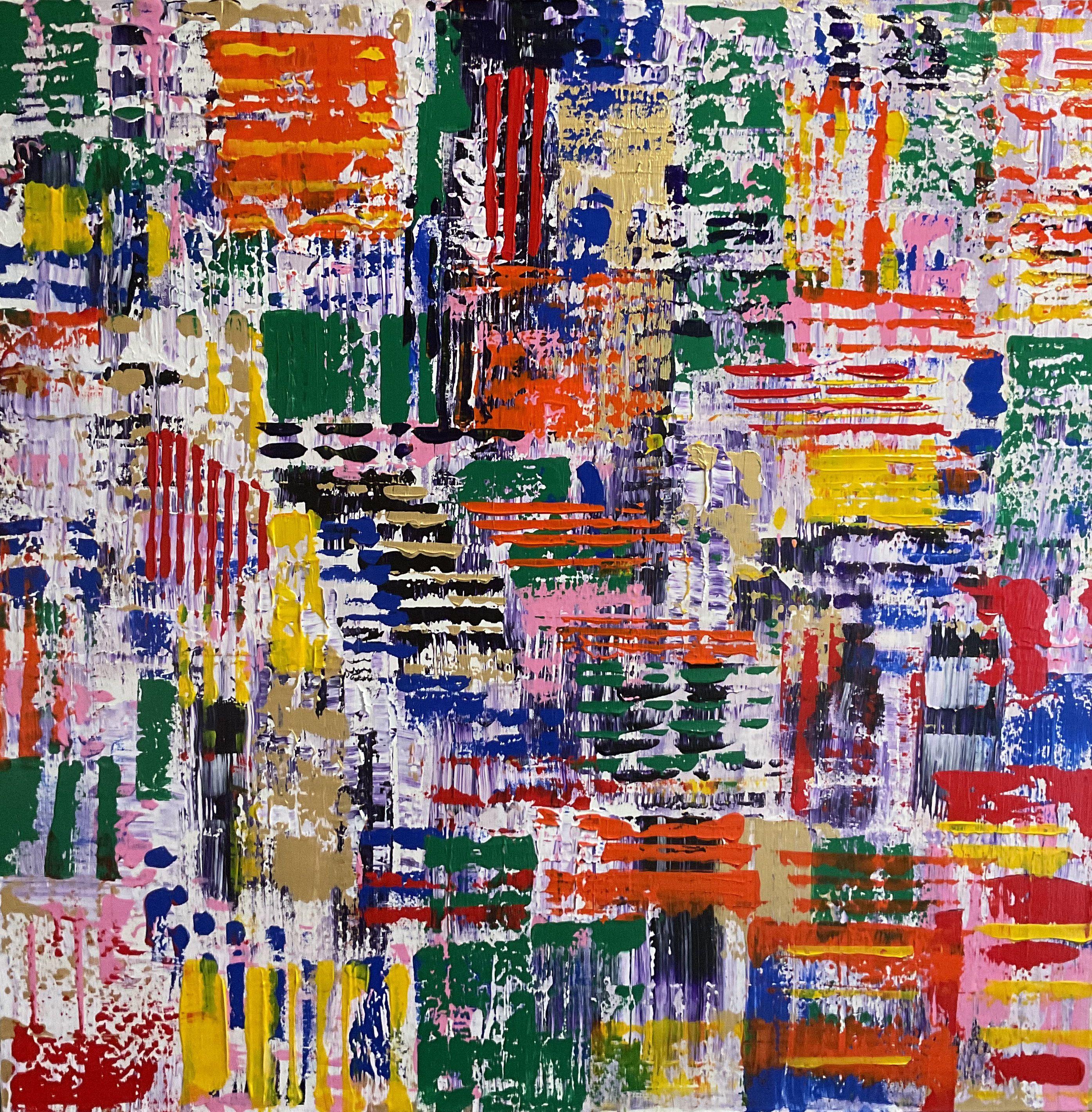 Melanie Renshaw Abstract Painting – Alle Farben Abstrakt