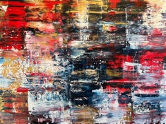Blue, Red and Gold, Abstract