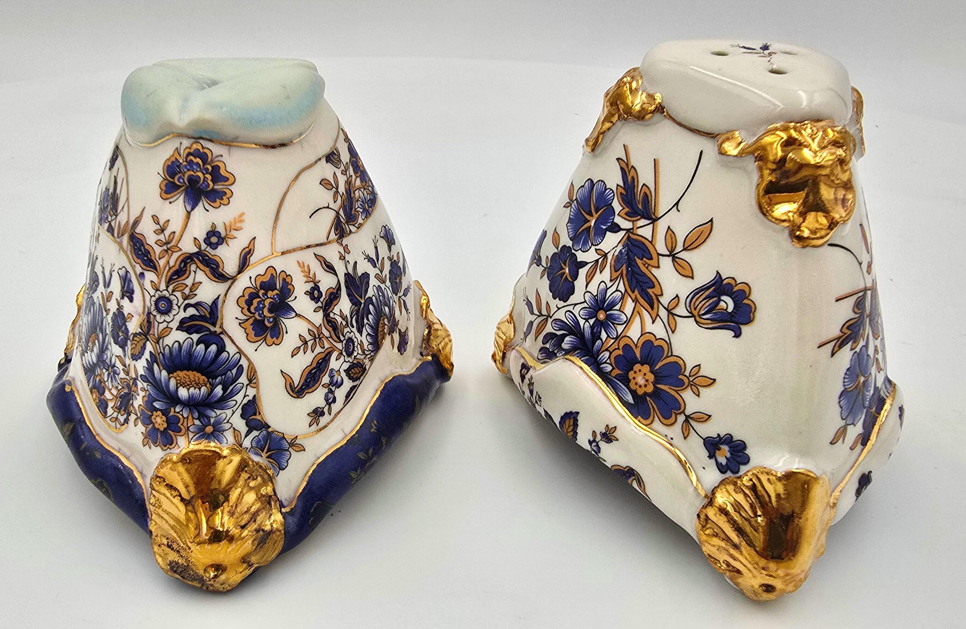Melanie Sherman Figurative Sculpture - Salt & Pepper Shaker Set (hand-built and painted) (Gold, Luster, Shine, 50% OFF)