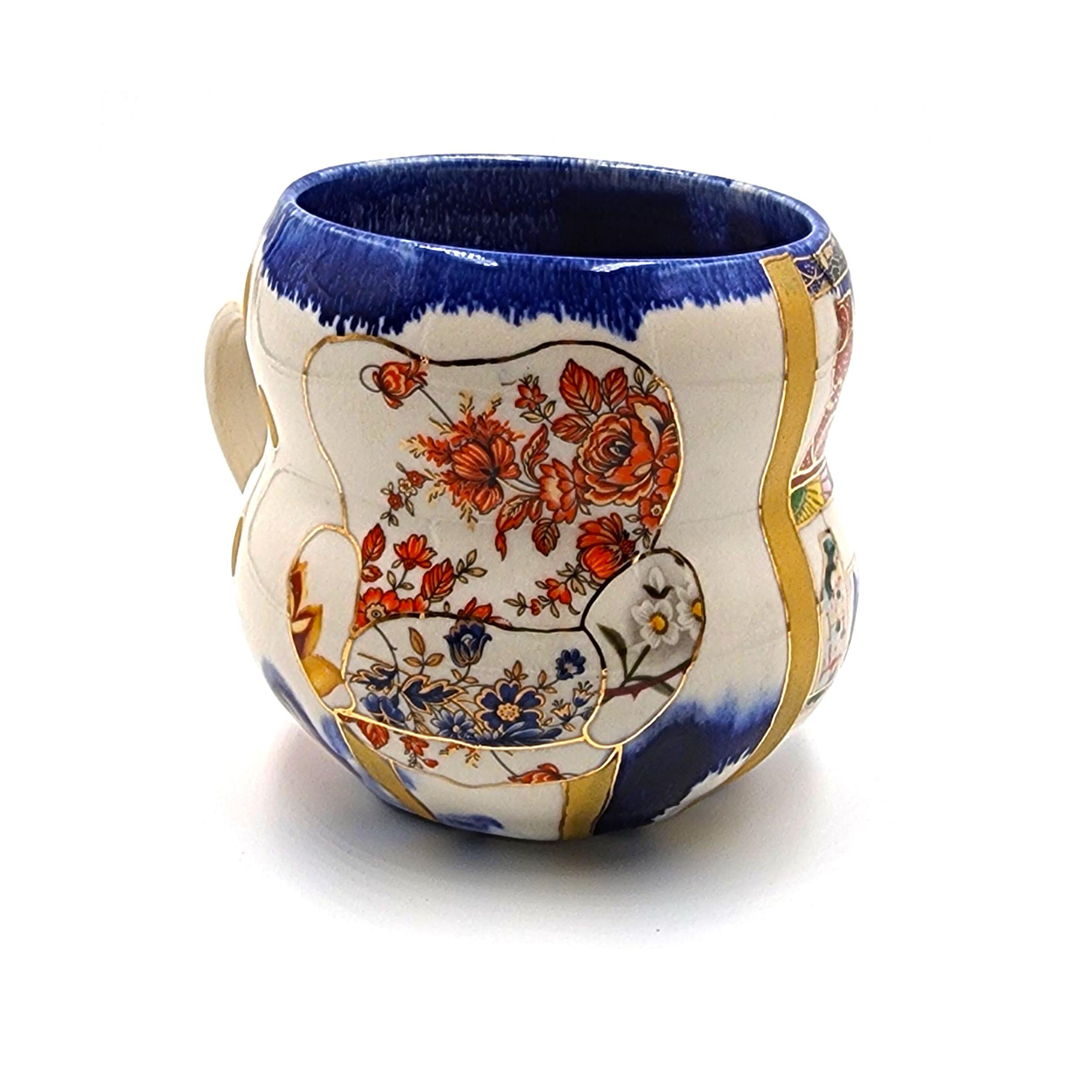 Cup with big Japanese Vase #4 (Handmade, Mid-Century, Modern, Vibrant, ~40% OFF) - Sculpture by Melanie Sherman