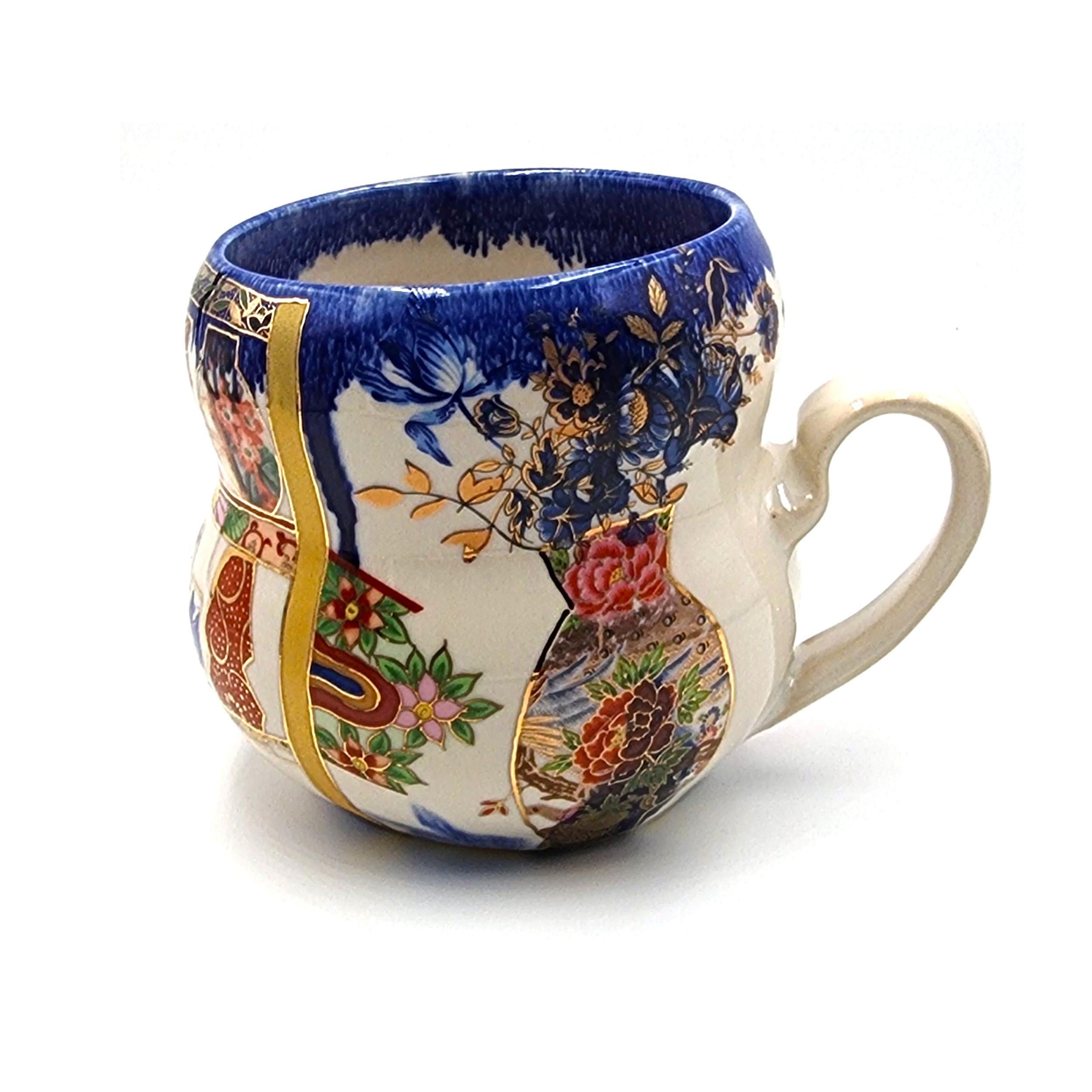 Melanie Sherman Still-Life Sculpture - Cup with big Japanese Vase #4 (Handmade, Mid-Century, Modern, Vibrant, ~40% OFF)