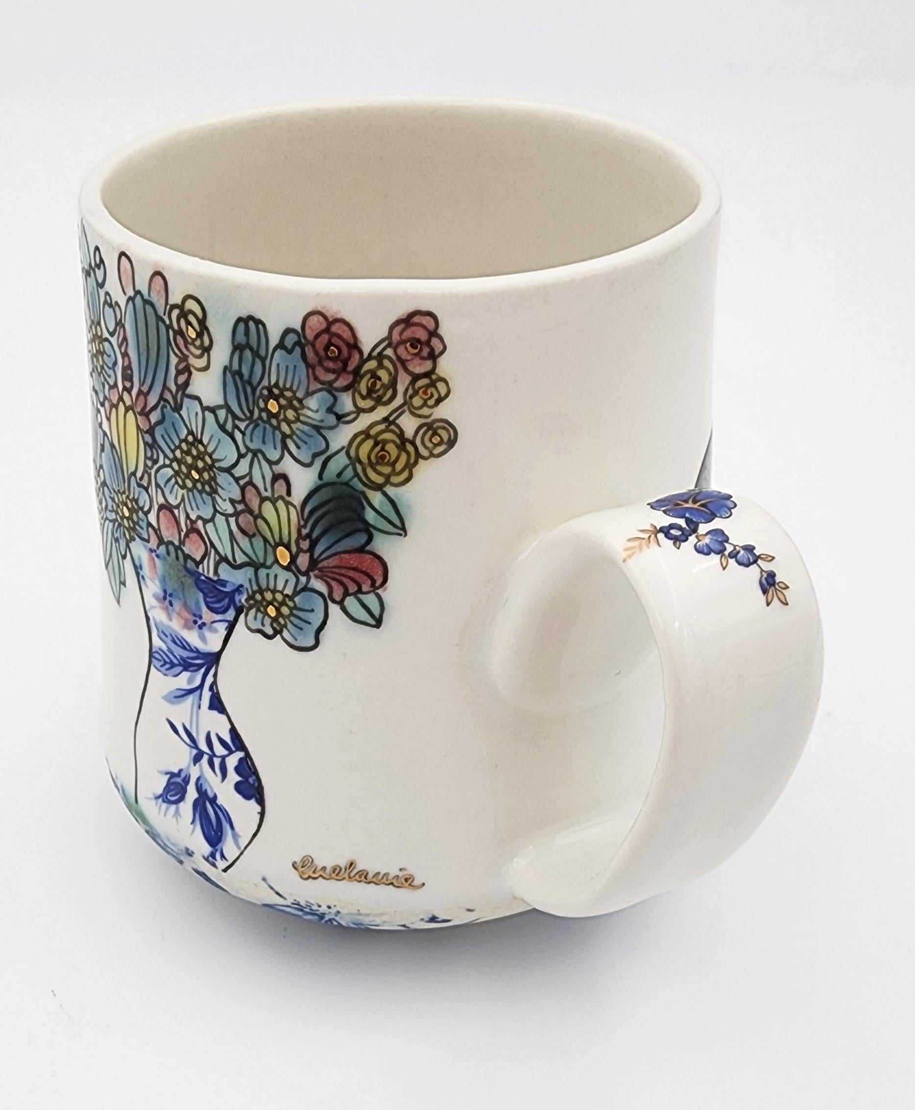 Cup with Interior I (Hand-Painted, Gold Luster, Kaneko, Christa Assad, Anderson) For Sale 2
