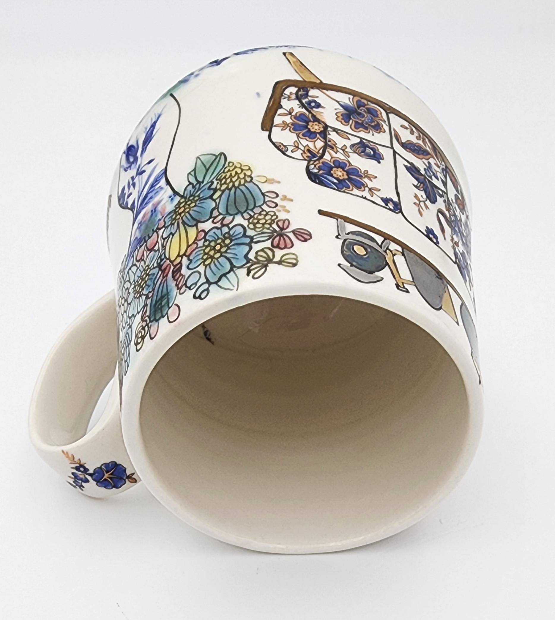 Cup with Interior I (Hand-Painted, Gold Luster, Kaneko, Christa Assad, Anderson) For Sale 4