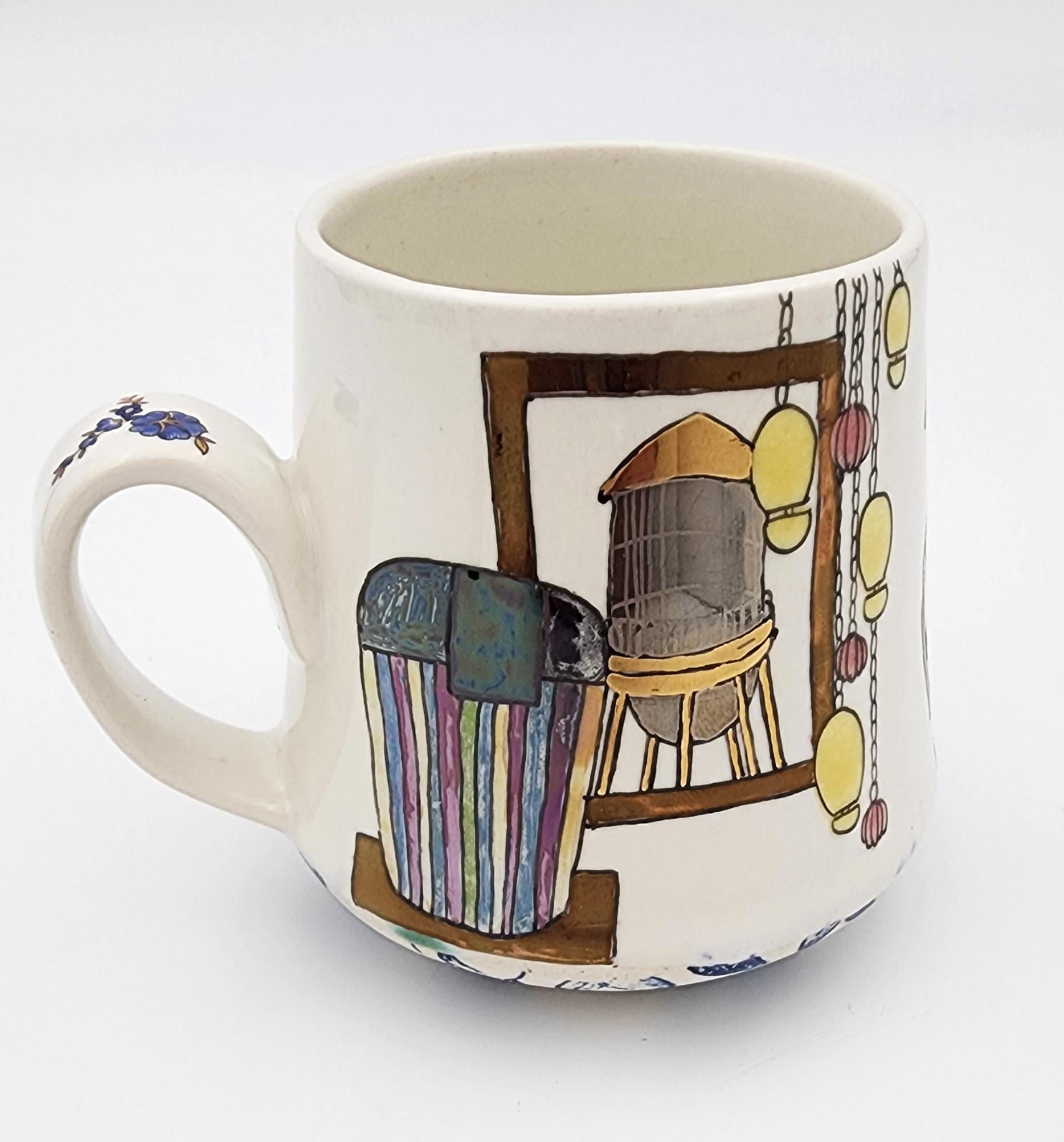 Cup with Interior I (Hand-Painted, Gold Luster, Kaneko, Christa Assad, Anderson) - Sculpture by Melanie Sherman