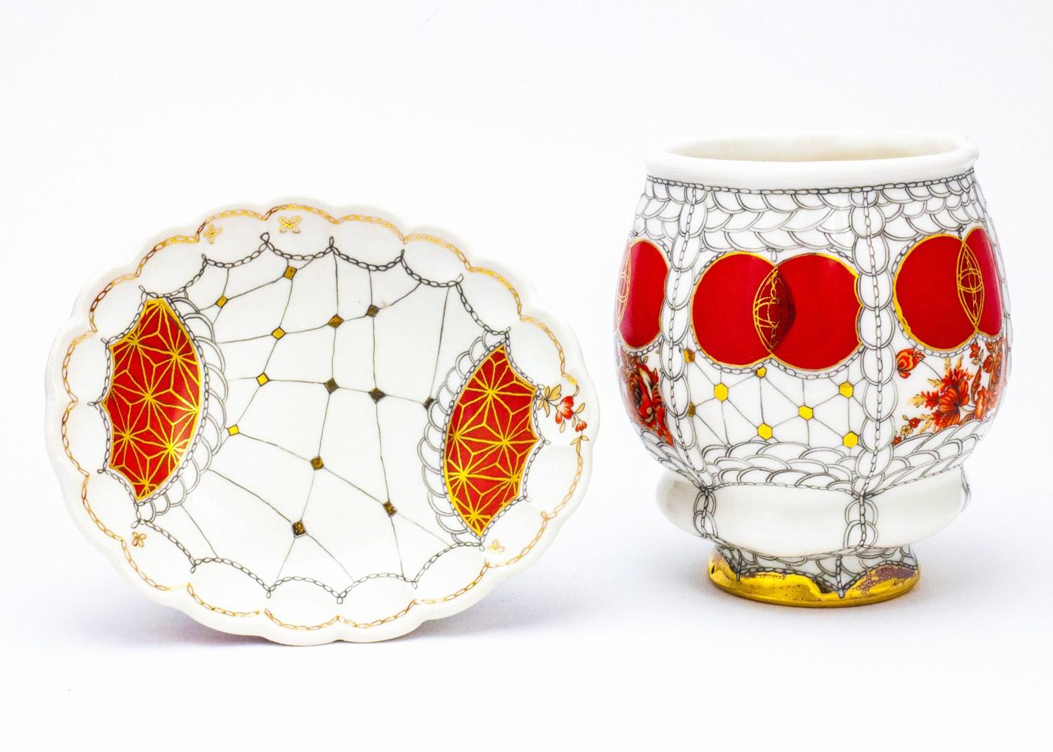 

Cup with Saucer Set “Red”

Materials Used: Porcelain, Glaze, China Paint, Gold Luster, Decals

Year: 2018

Height: 5″

Width: 5″

Depth: 3.75″

One-of-a-kind ceramics work, completely handmade and handpainted, by Melanie Sherman. I make all of my