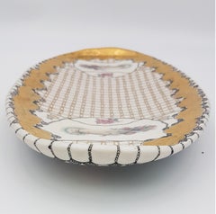 Hand mit Blumen (HECHO A MEDIDA, Porcelana, Brillo dorado, Pintado a mano, Único)