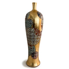 Melanie Sherman - "Kreisel" Gold Leaf Porcelain Vase