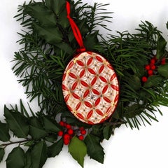 Ornament  Rotes, türkisfarbenes und goldenes Muster (VERKAUFT AUFSCHLUSSVERKAUF) (~50% OFF LIMITED TIME)