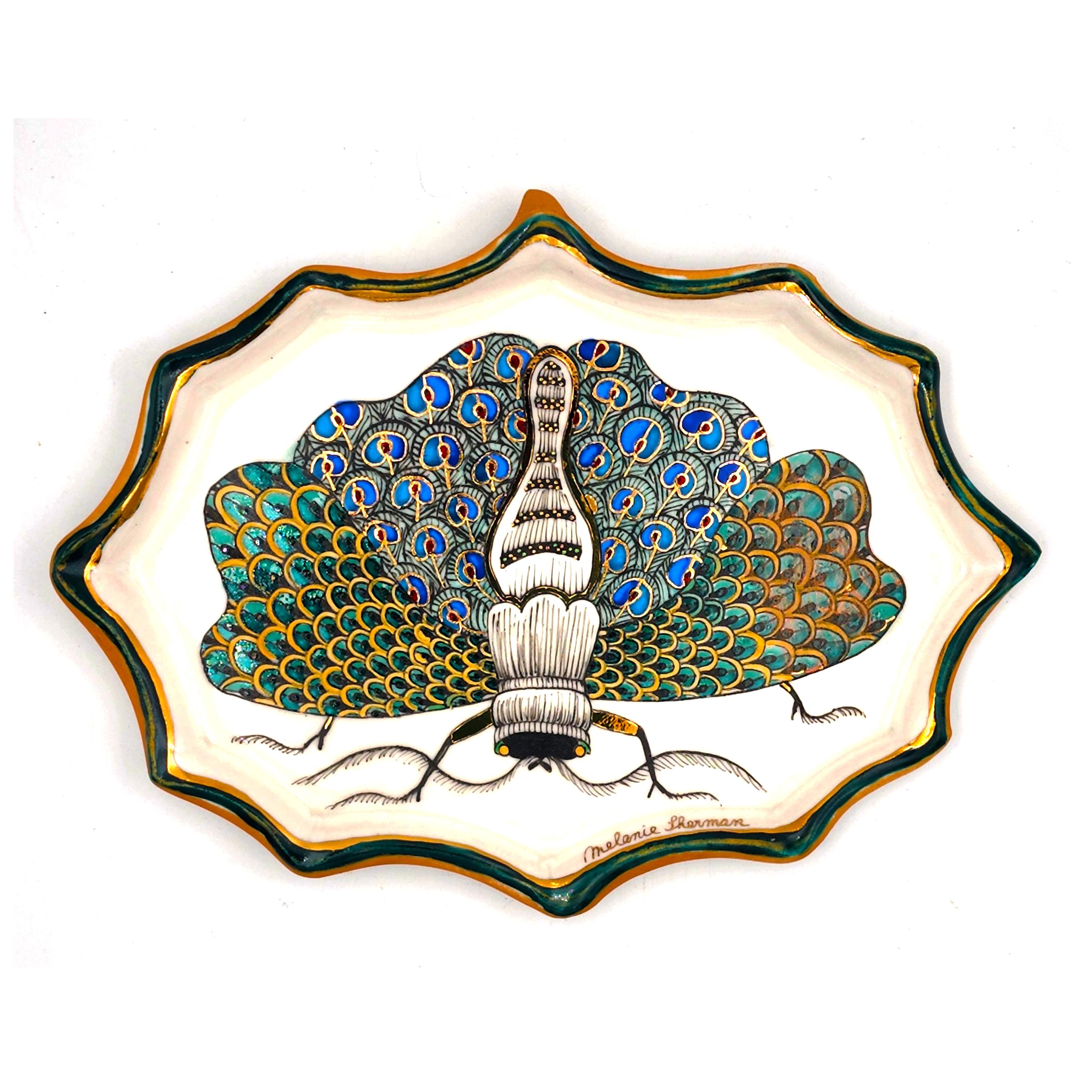 Vintage Moth IV (Wall Piece/Dish (hand-painted)