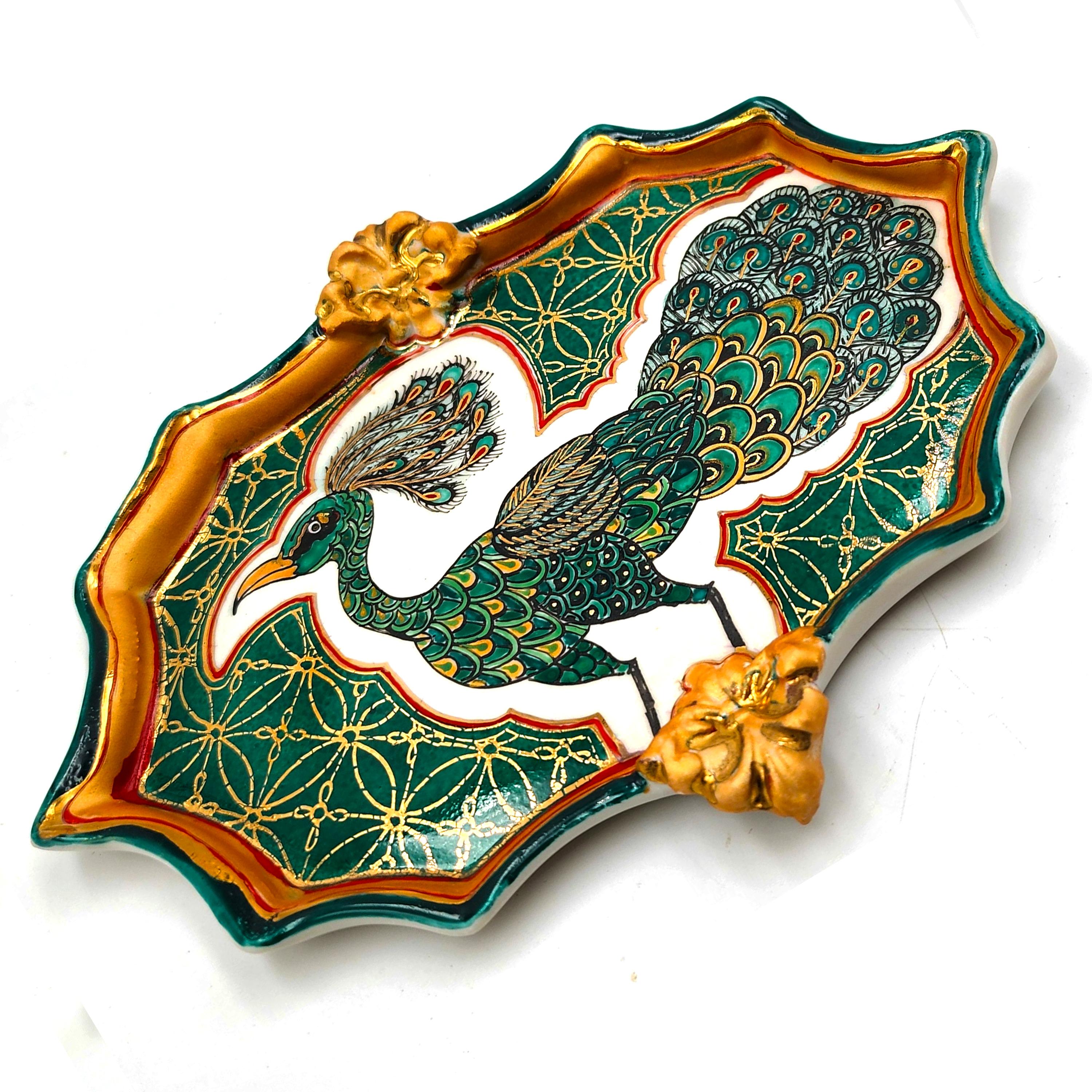 Vintage Peacock I (Wall Piece/Dish) (MADE TO ORDER) (~50% OFF LIMITED TIME ONLY) - Baroque Sculpture by Melanie Sherman