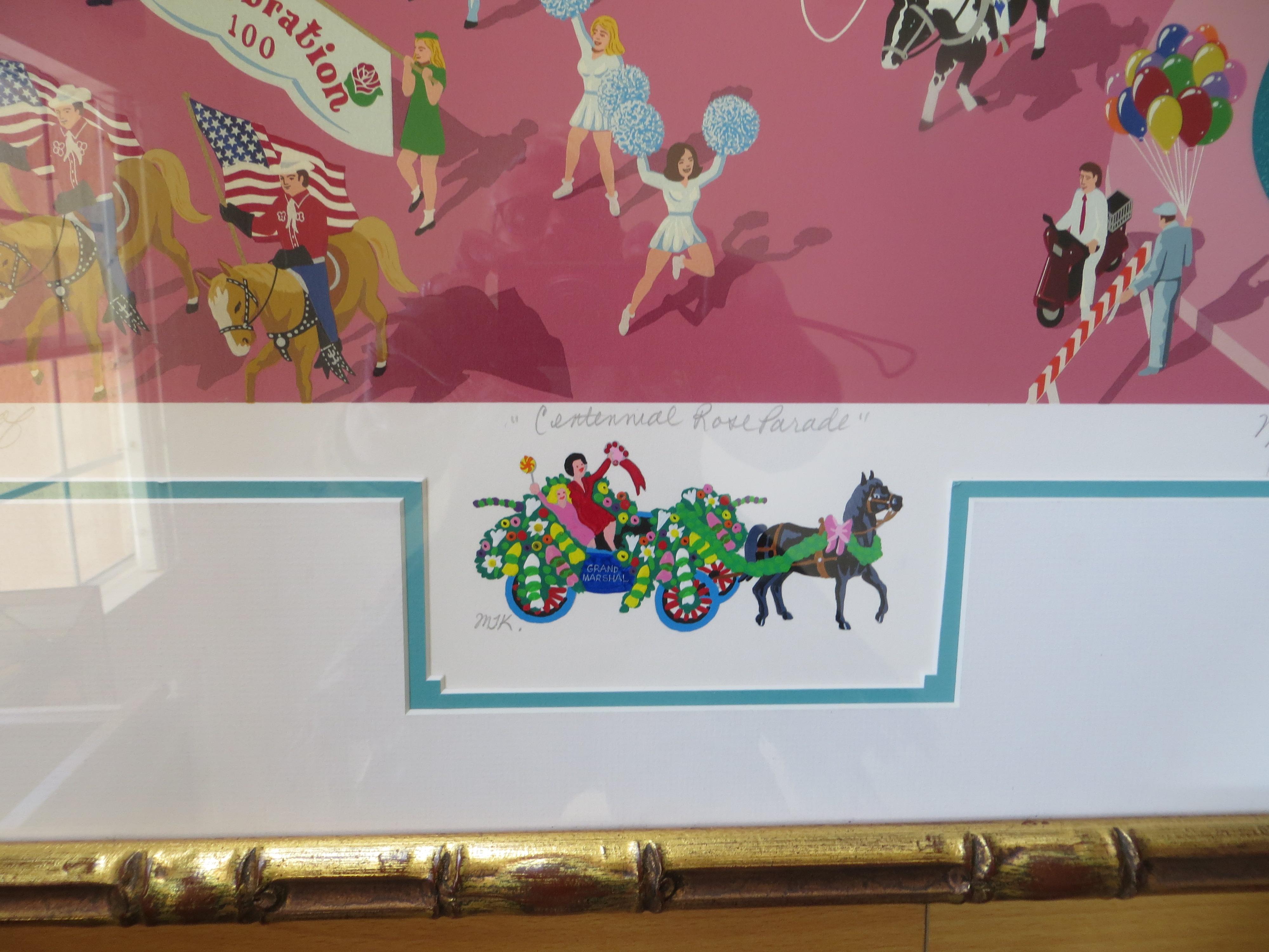 Centenneal Rose Parade in Pasadena   Lithograph by Melanie Taylor 1
