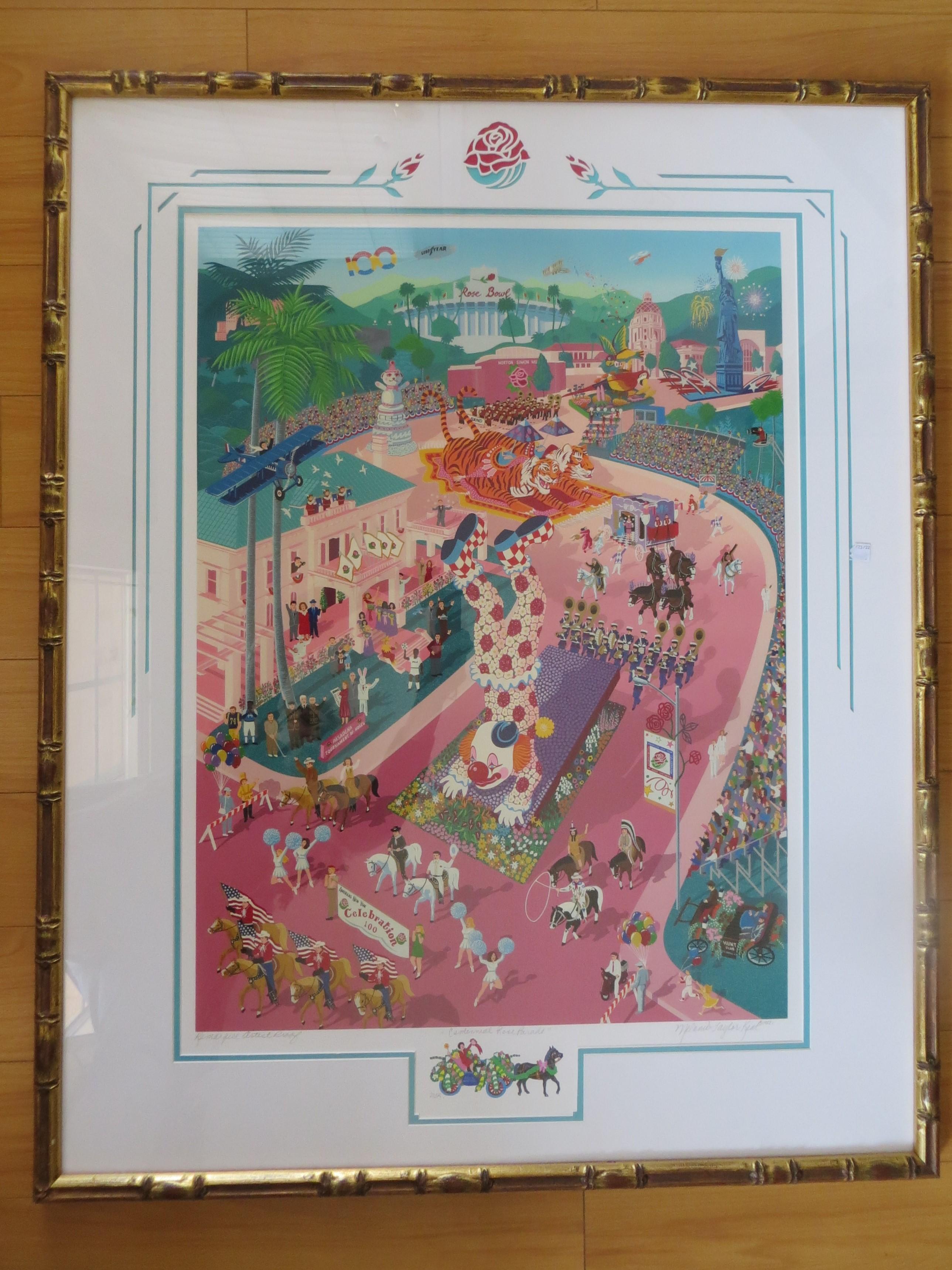 Centenneal Rose Parade in Pasadena   Lithograph by Melanie Taylor - Print by Melanie Taylor Kent 