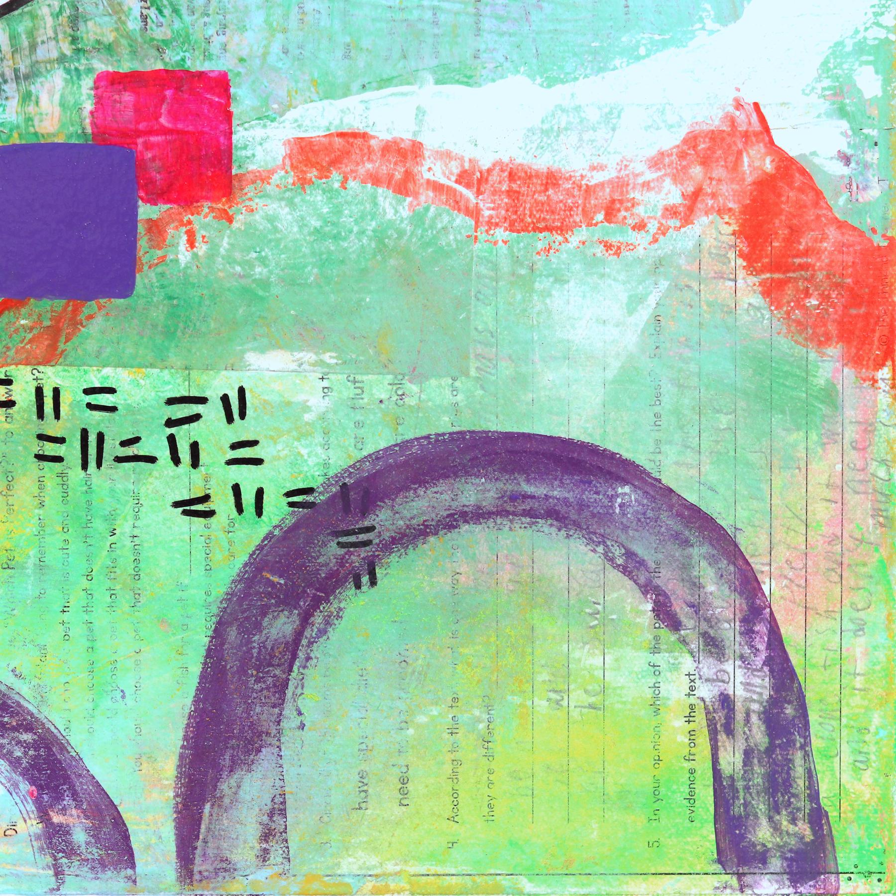Indak - Colorful Vibrant Whimsical Contemporary Mixed Media Figurative Artwork For Sale 6