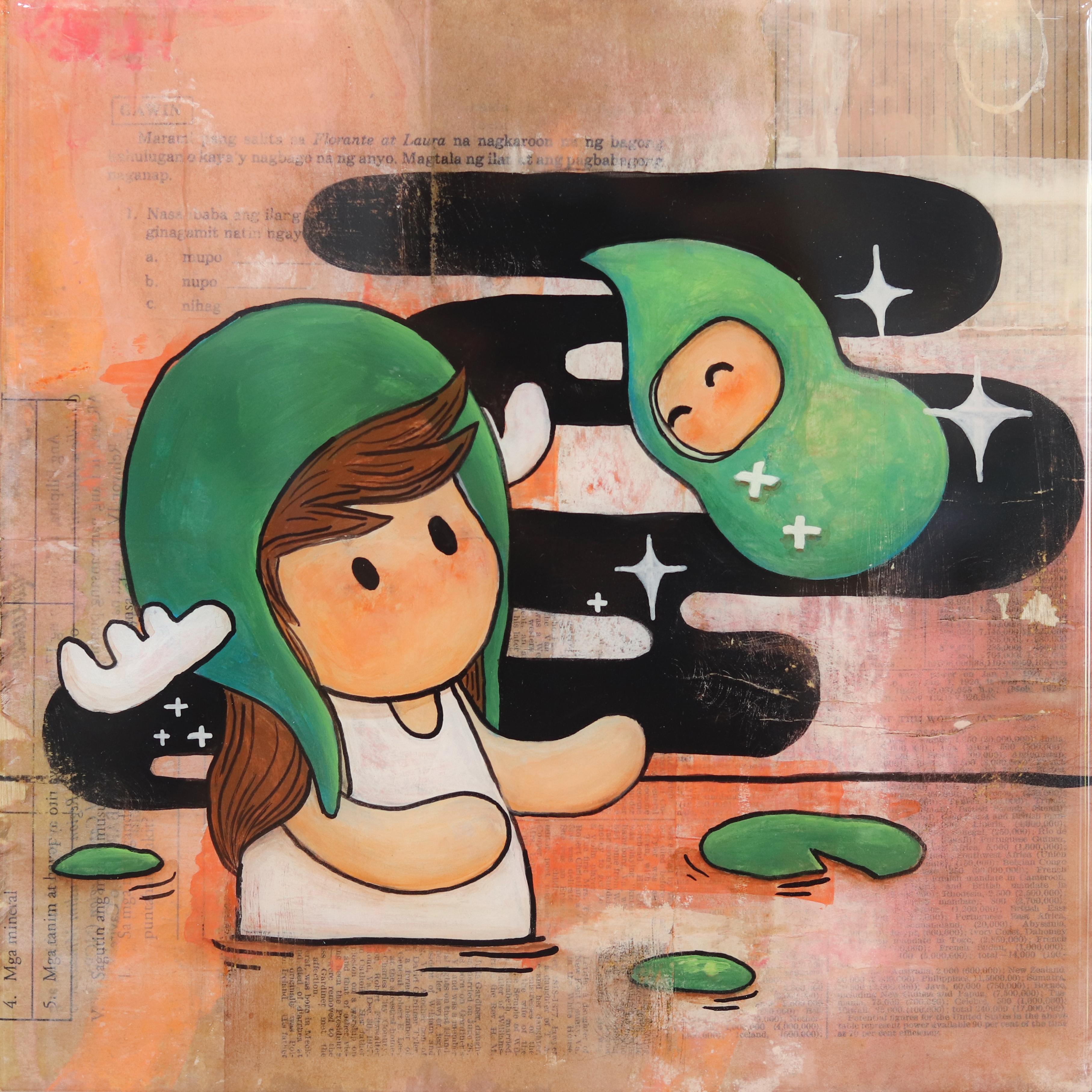 Melanie Tiongson - The One With The Bean - Original Joyful Whimsical  Illustration Painting For Sale at 1stDibs