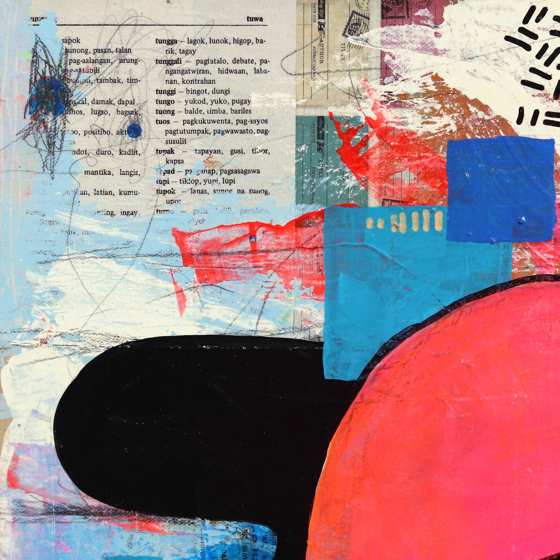 The One With the Game - Buntes zeitgenössisches figuratives Kunstwerk aus gemischten Medien (Zeitgenössisch), Painting, von Melanie Tiongson