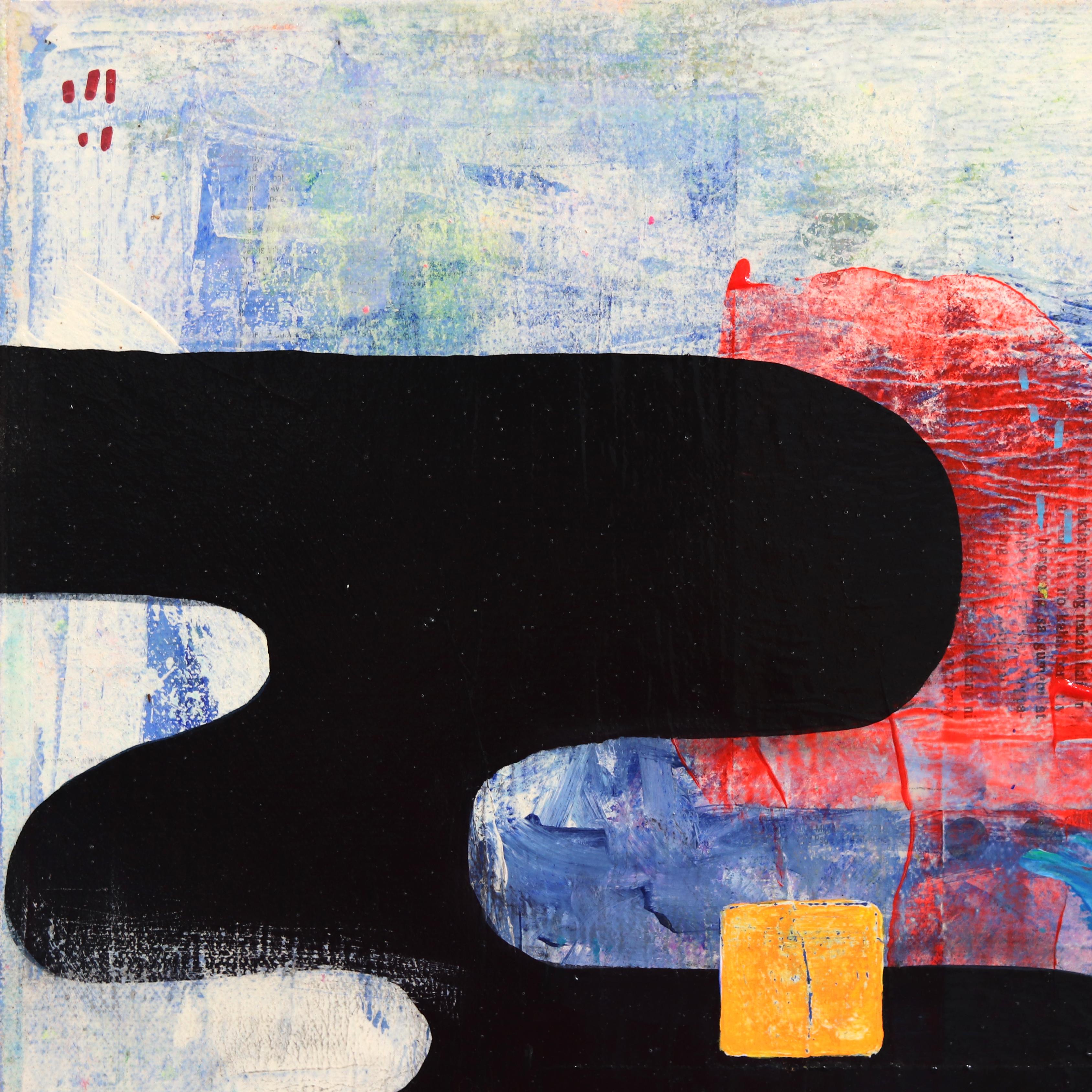 The One With The Paper Boat - Abstract Whimsical Mixed Media Figurative Artwork For Sale 2