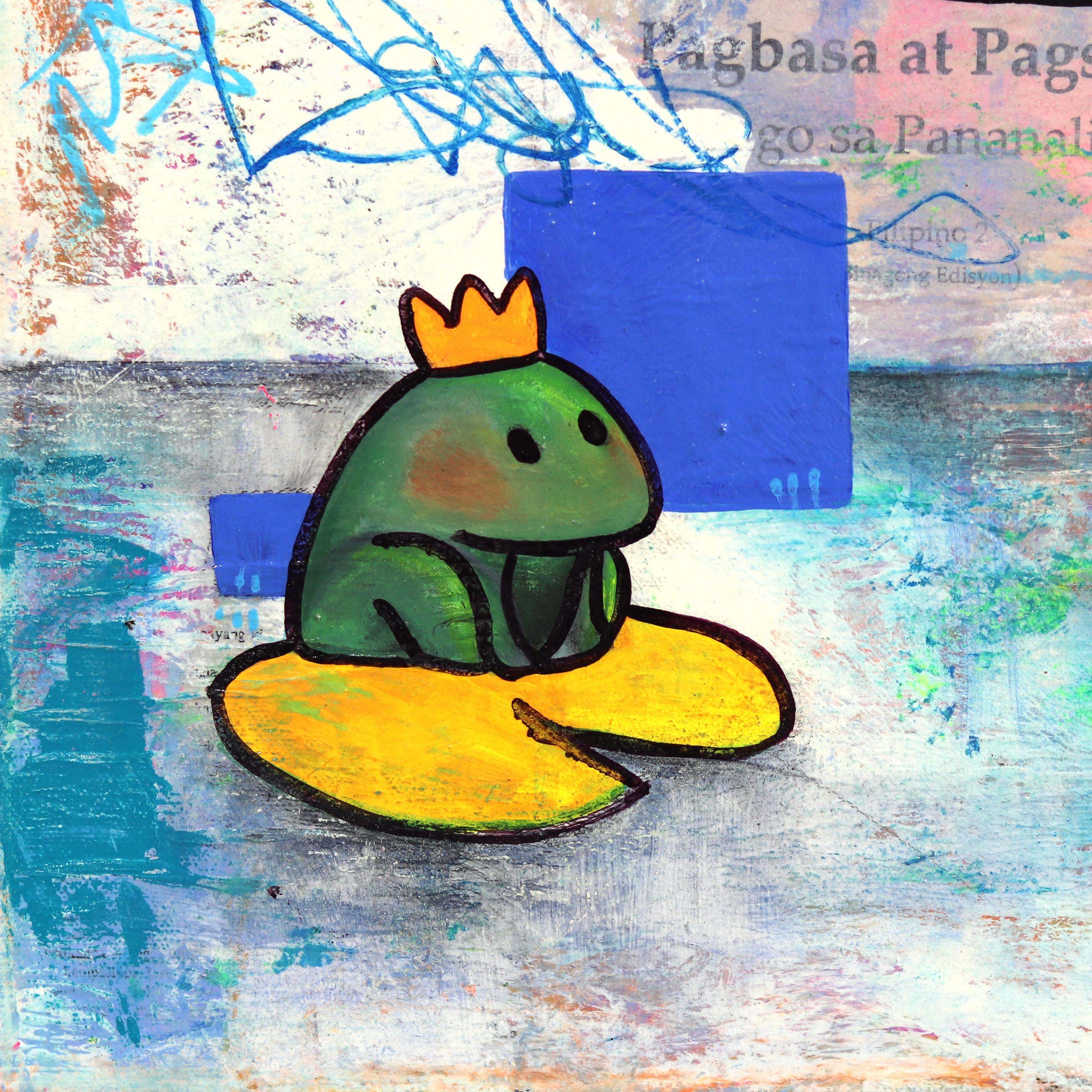 The One With The Paper Boat - Abstract Whimsical Mixed Media Figurative Artwork For Sale 4