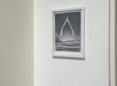 Wish, a Surrealistic Watercolor Landscape with a Floating Wishbone the the Sky