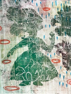 Knowing Some History, mixed media monotype, by Melanie A Yazzie, Navajo, unique