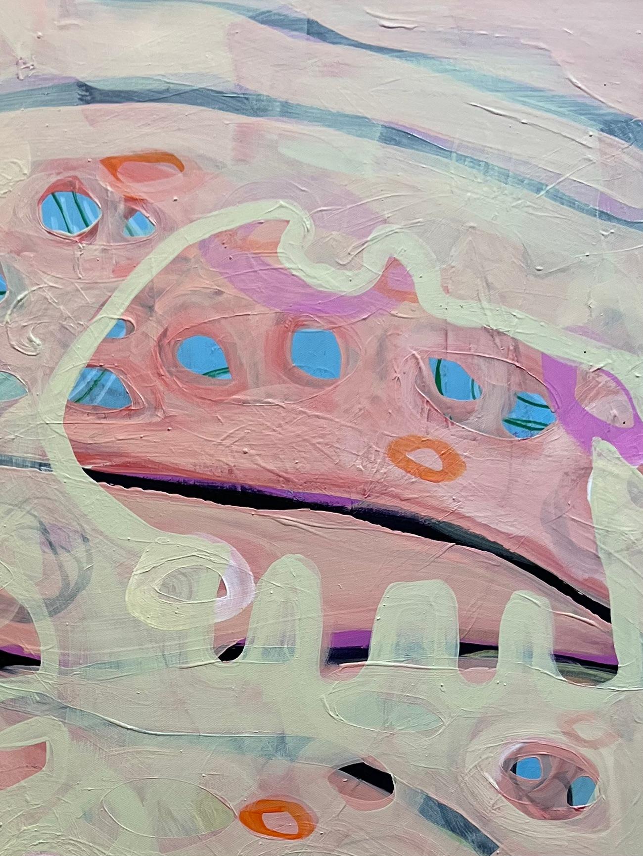 Seed Pod in Spring Shower, von Melanie Yazzie, Gemälde, Hunde, abstrakt, rosa im Angebot 1