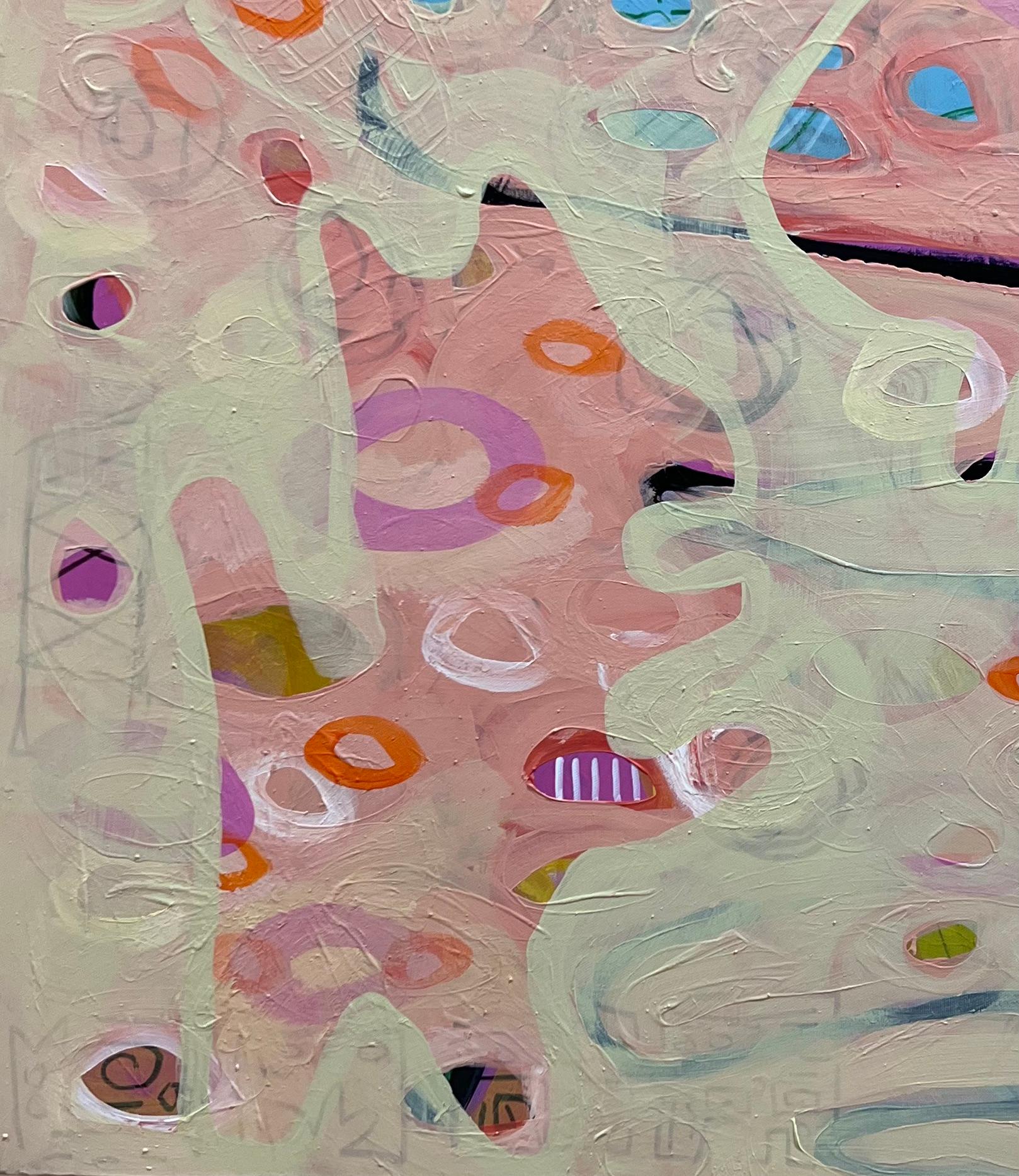 Seed Pod in Spring Shower, von Melanie Yazzie, Gemälde, Hunde, abstrakt, rosa im Angebot 2