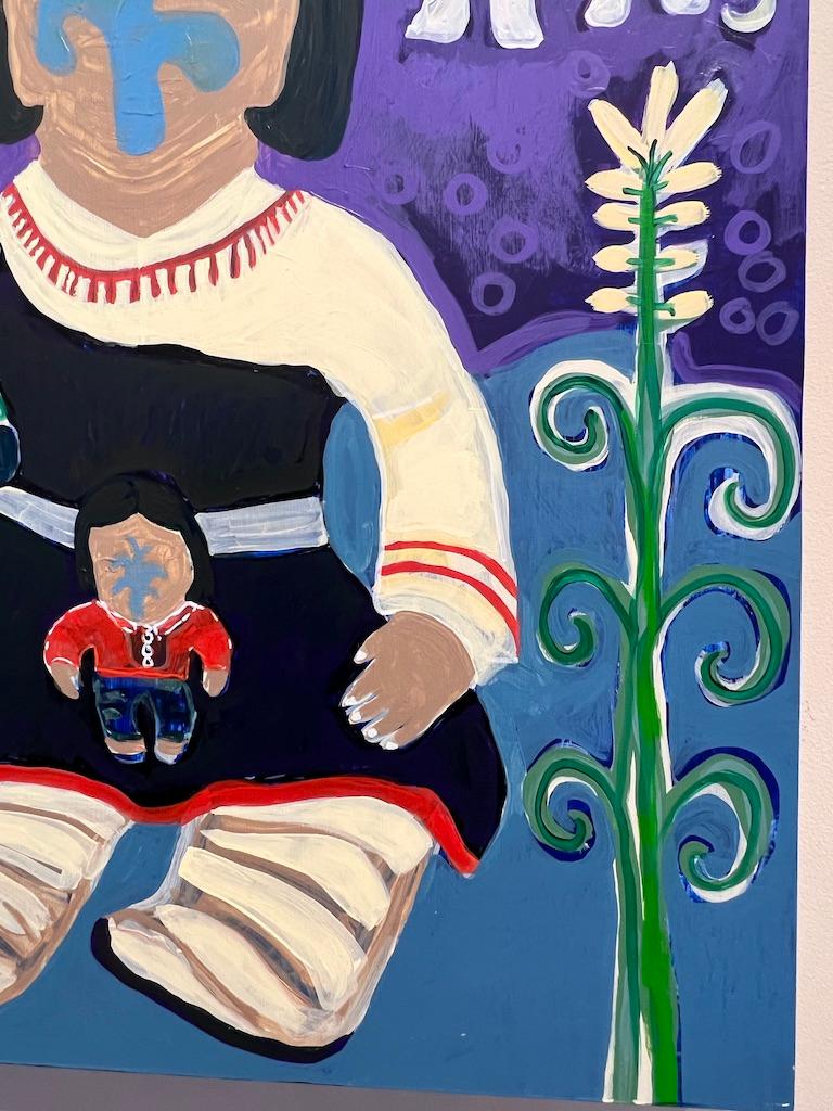 Story Teller With Cat and Mouse, painting by Melanie Yazzie, Navajo, Denver For Sale 6