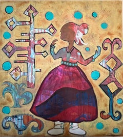 Podemos ser fuertes, por Melanie Yazzie, navajo, mujer, pintura, marrón, rojo, azul