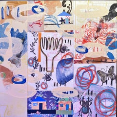 "Strumento di tessitura" (2024) di Melanie Yazzie, collage originale a tecnica mista