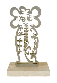 Abstract Metal Sculpture Navajo Native American Indian Art Woman Pollen Keeper