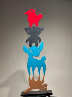 Animal Stack - They Help Each Other, sculpture by Melanie Yazzie multi-color