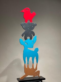 Animal Stack - They Help Each Other, sculpture by Melanie Yazzie multi-color