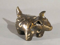 BarkerLee Yazzie Keeps Cool at Ganado Lake, Navajo, Dog, bronze, sculpture