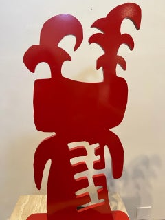 Grandfather, by Melanie Yazzie, red, sculpture, small, vertical, Navajo