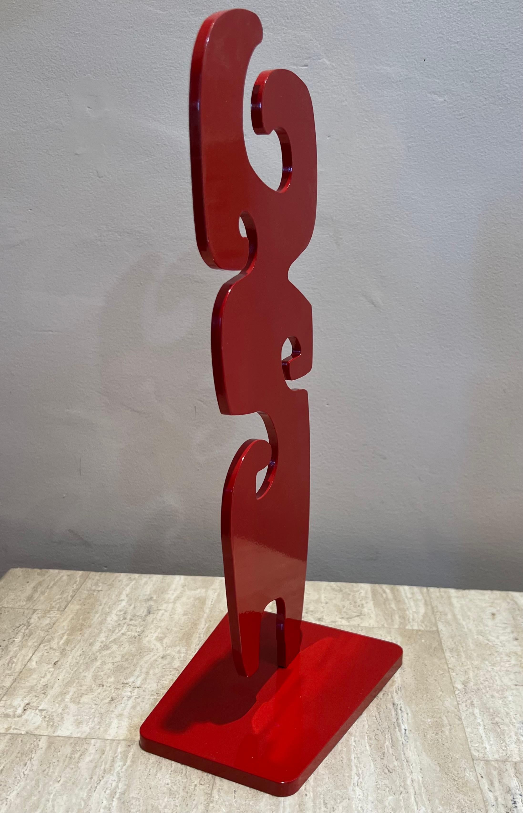 Grandmother, by Melanie Yazzie, sculpture, edition, aluminum, red, abstract  2