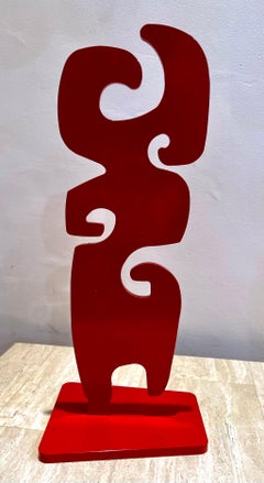 Grande-mère, par Melanie Yazzie, sculpture, édition, aluminium, rouge, abstrait 