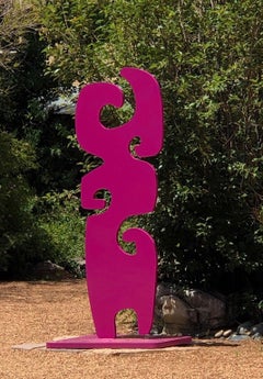 Grandmother, fuschia, totem, abstract, sculpture, Navajo, contemporary