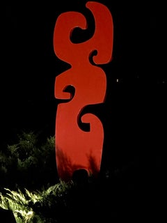 Grandmother, Melanie Yazzie, red sculpture, abstract, Navajo, outdoor, indoor