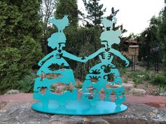 Making New Friends (Faire de nouveaux amis), support, sculpture en aluminium, figures féminines, Corée, Navajo