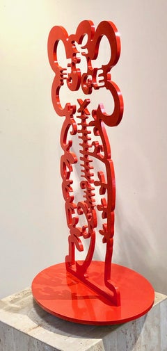 Pollen Keeper II, par Melanie Yazzie, sculpture, aluminium, orange, verticale