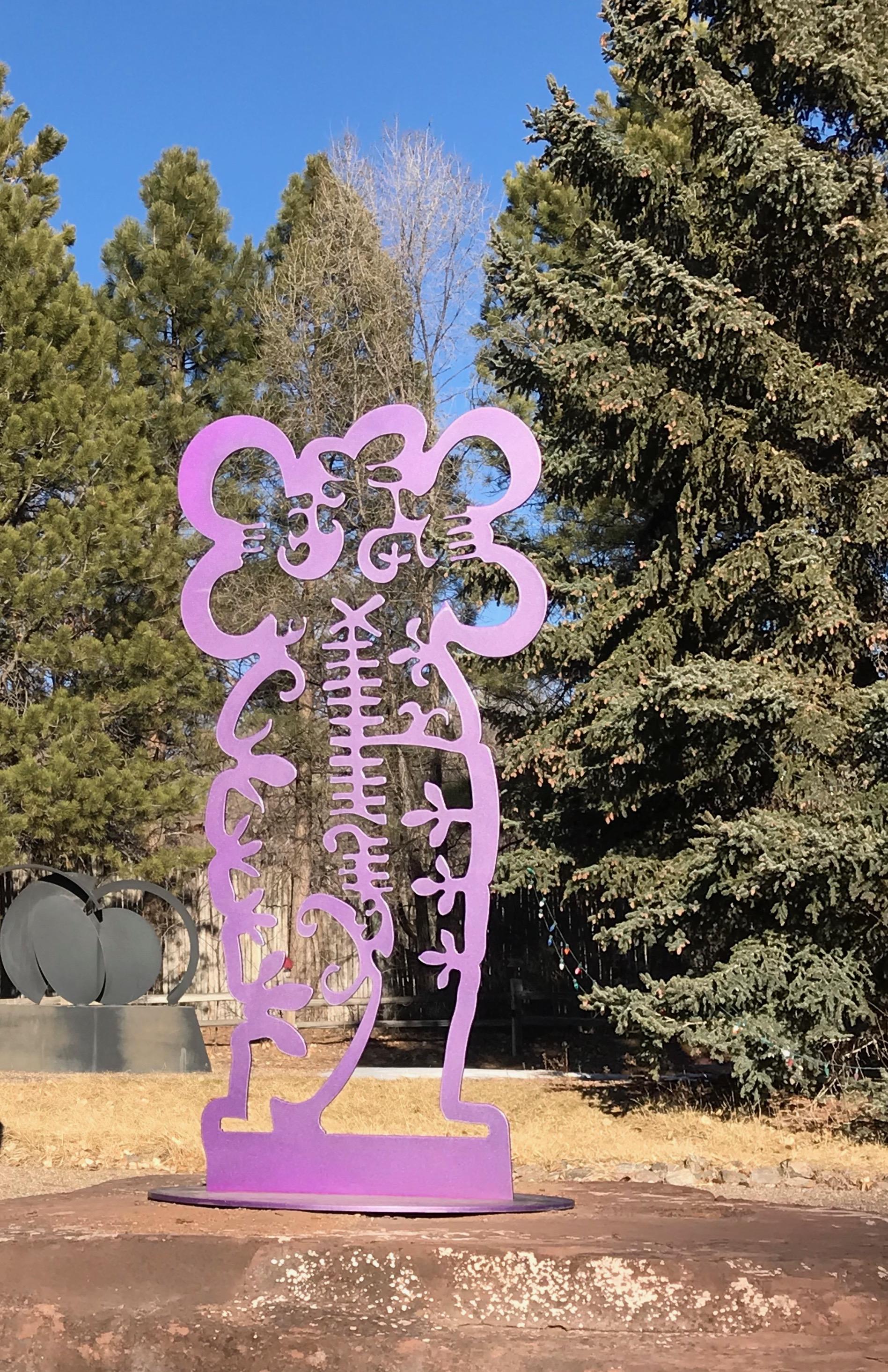 Pollen Keeper II Melanie Yazzie, aluminum sculpture, Navajo, purple, vertical For Sale 3