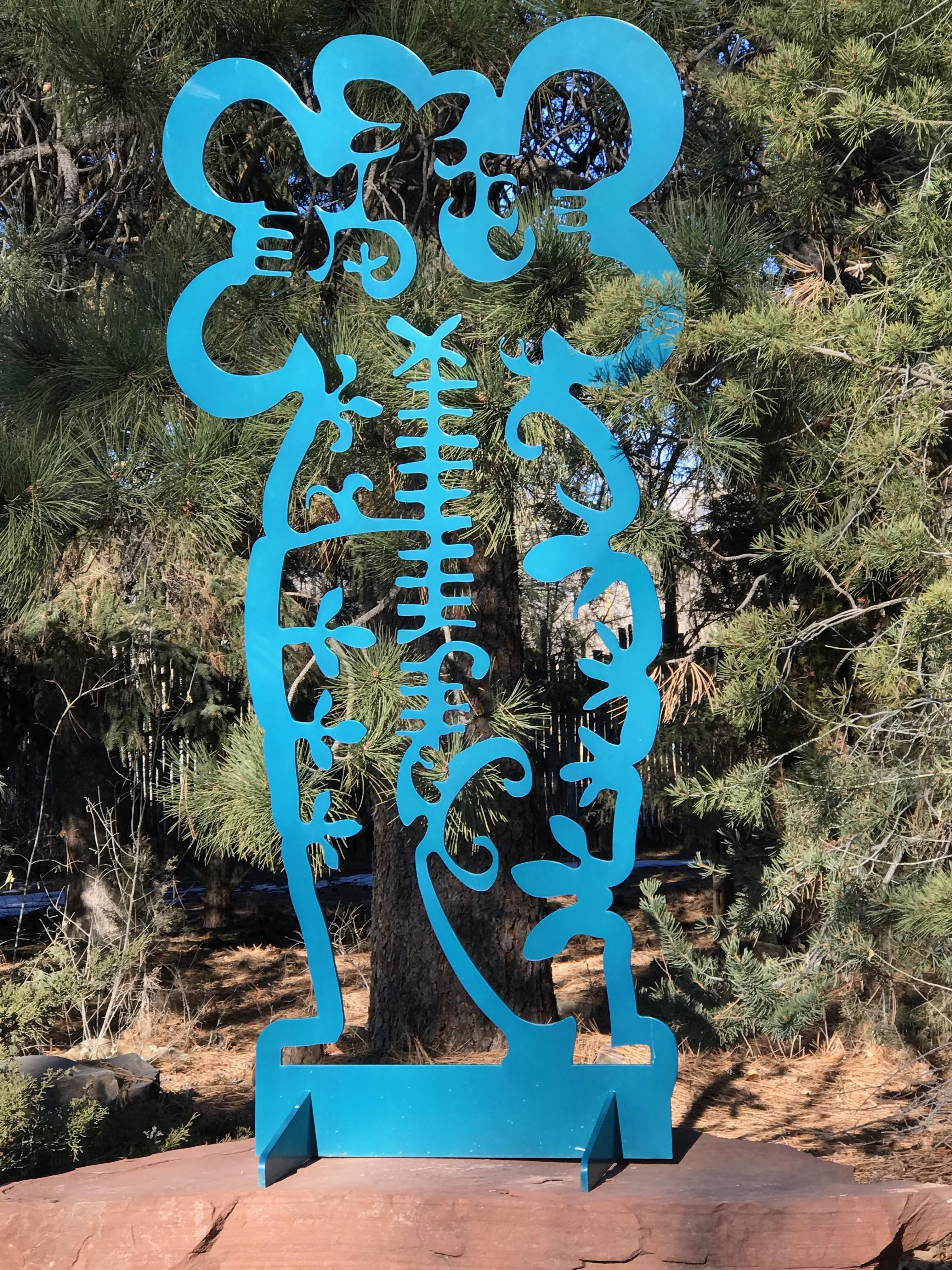 Pollen Keeper II, sculpture, Navajo turquoise Contemporary, outdoor, indoor art For Sale 2