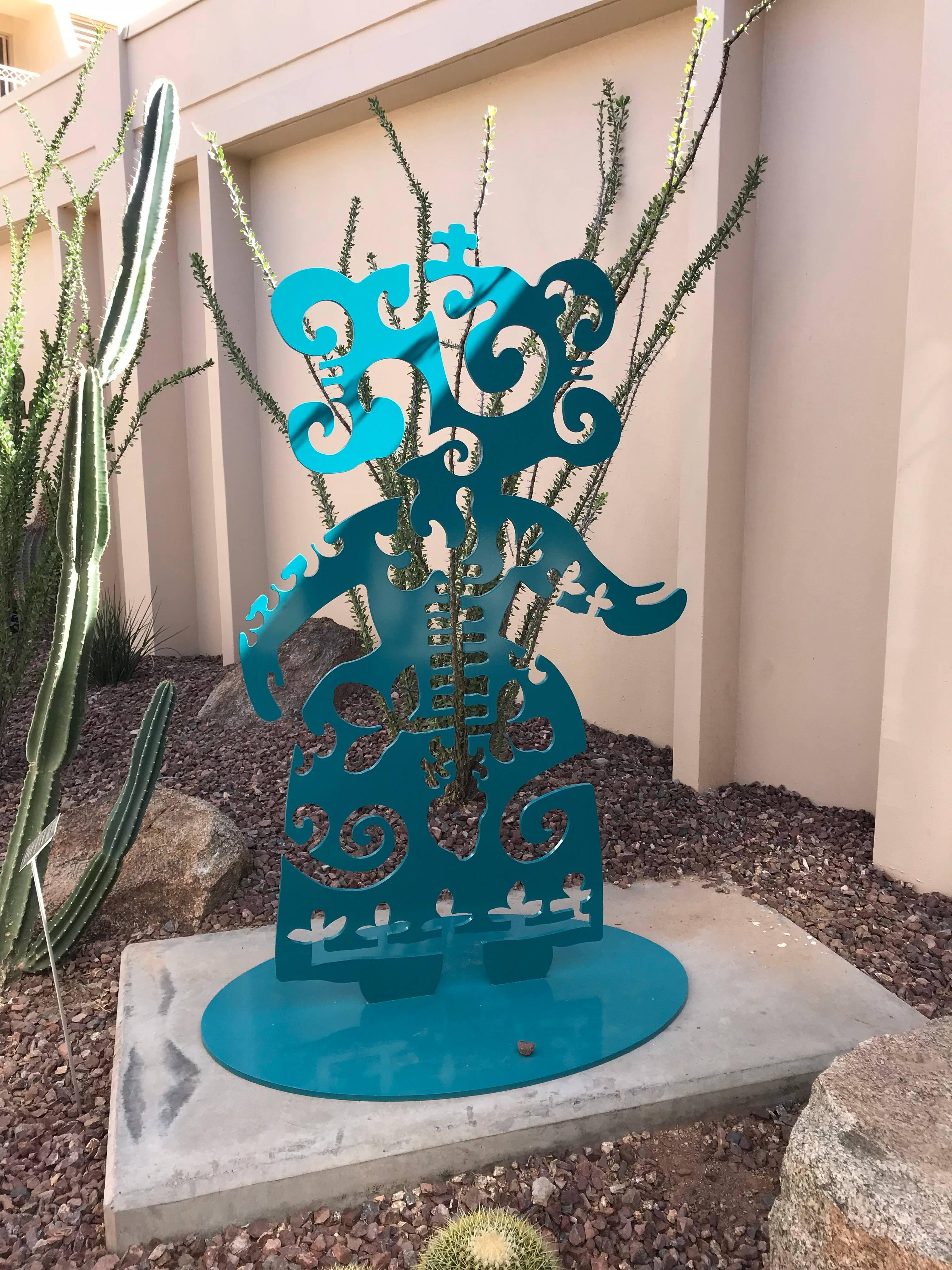 Forza dall'interno, alluminio, turchese, Navajo, scultura, Melanie Yazzie in vendita 6