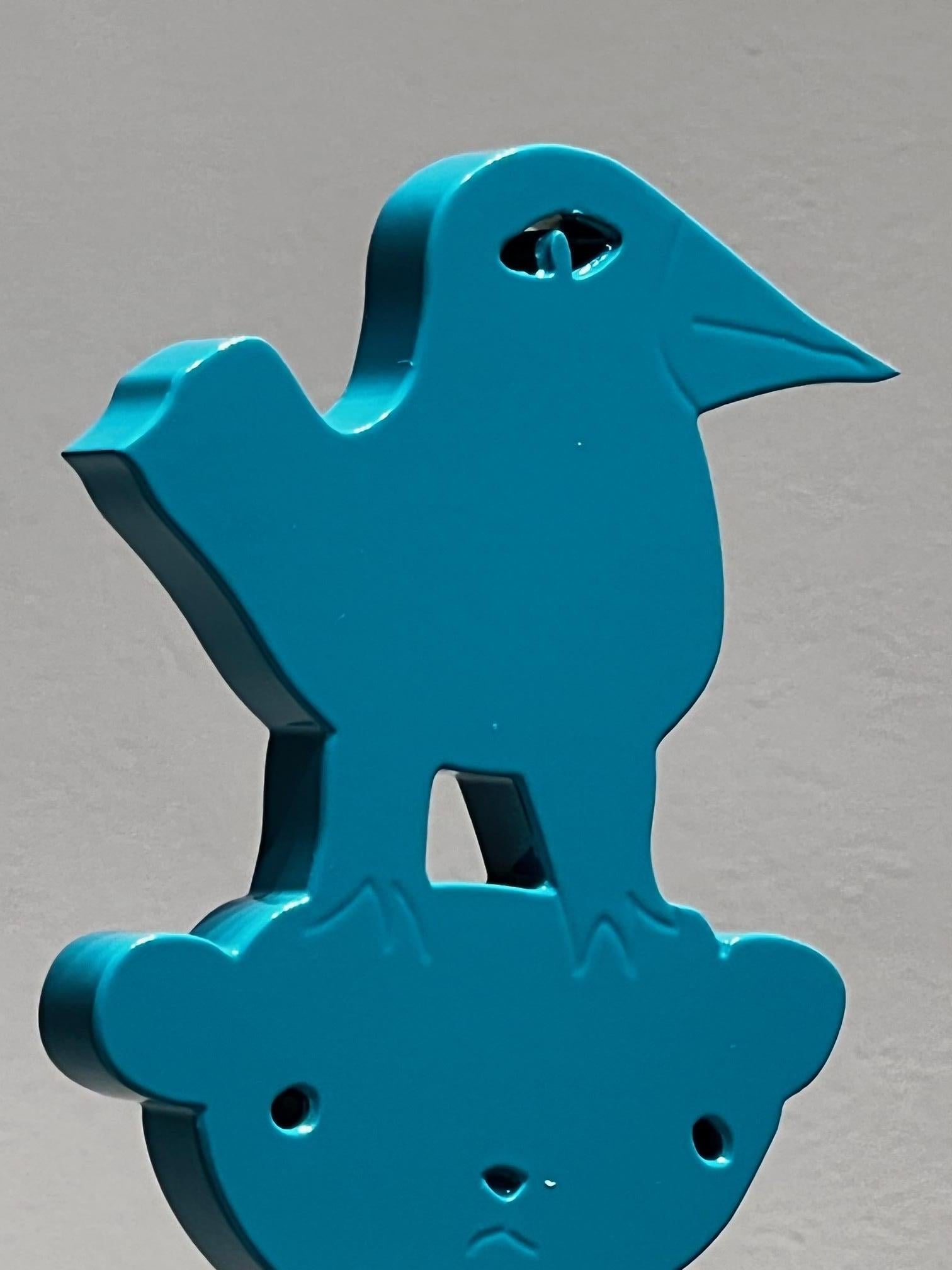 They Help Each Other - Animal Stack Sculpture, by Melanie Yazzie, Navajo, teal For Sale 2